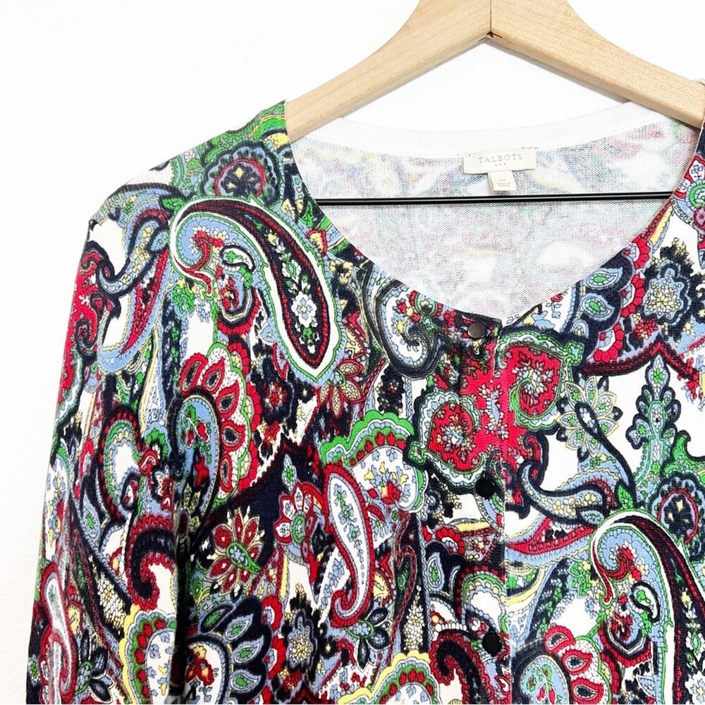 Talbots Medium Button Up Red Blue Multicolor Cott… - image 6